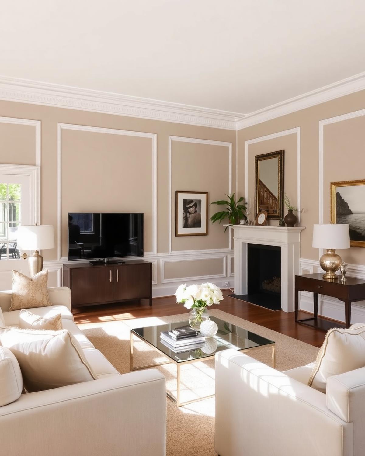 Elegant living room recently decorated